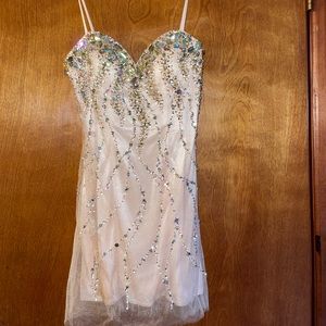 Sequence champagne formal cocktail dress. Size 2. Worn once. Great condition.